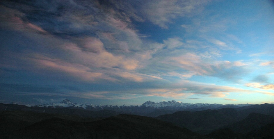 Sunset over Everest from Tibet