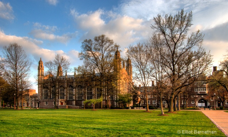 Washington University at dusk