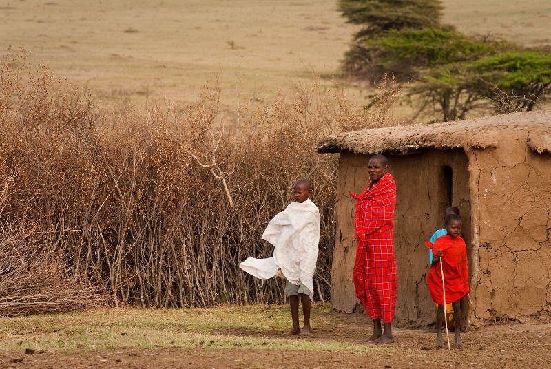 Masaii Village Scene
