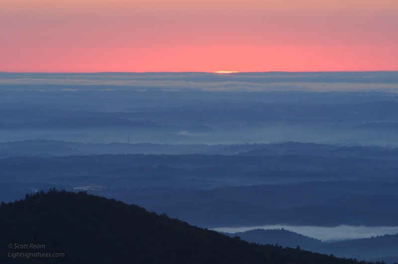 blue ridge sunrise moment - wiseman s view  pisgah