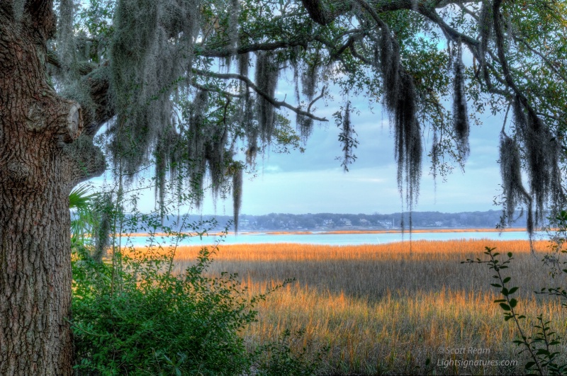 february sunset on the beaufort river