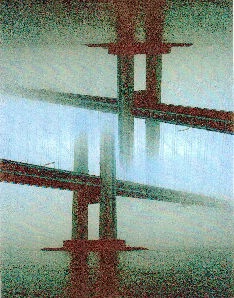 Twin bridges in mist