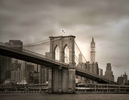 Brooklyn Bridge Sepia Style