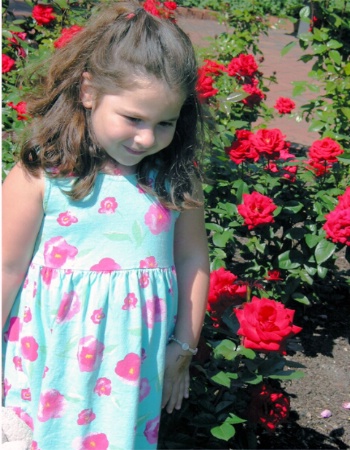 Allison in the rose garden