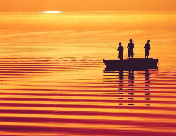 Boys Fishing on Honeoye Lake