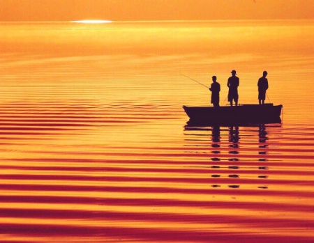 Photography Contest Grand Prize Winner - February 2003: Boys Fishing on Honeoye Lake