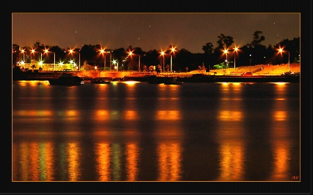 river at night