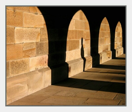 a man in an arch