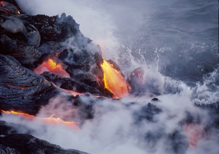 Flowing lava, Hawaii