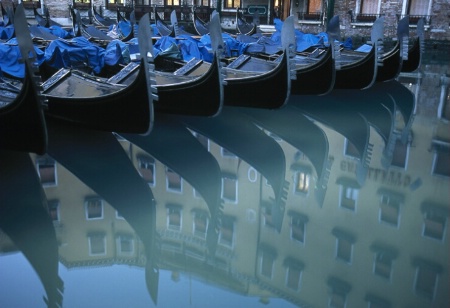 Gondolas reflection