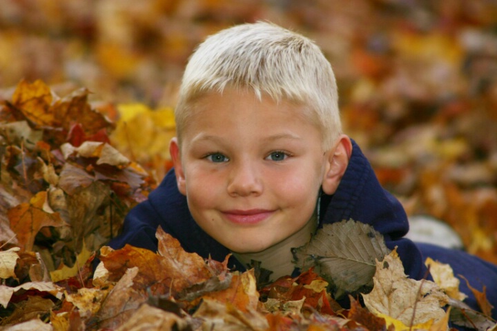 Playing in the leaves!