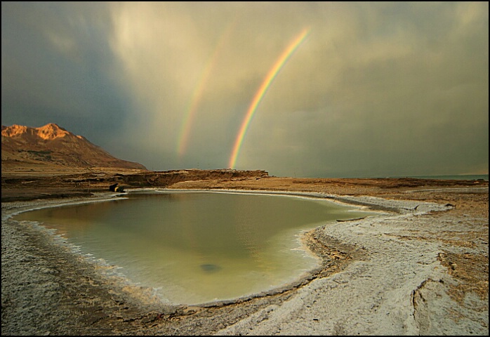 rainbow over the dead sea