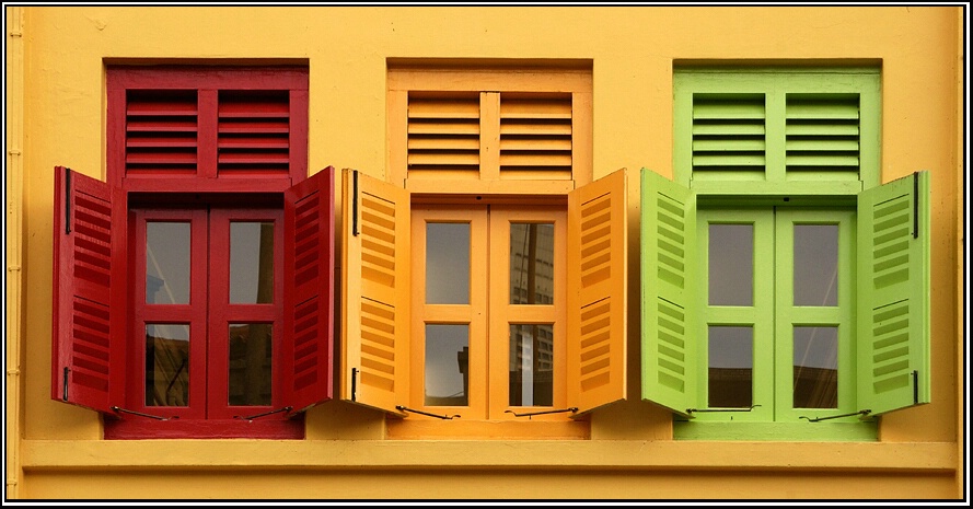 Three open-closed windows