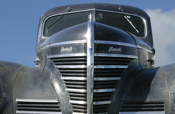 Hood of a 1939 Plymouth