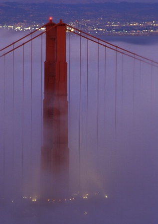 GG Bridge Tower In Fog