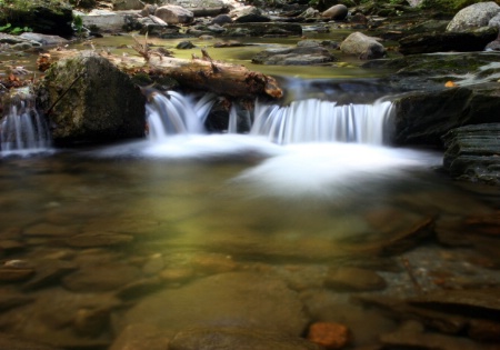 Cascade in a Golden Glow