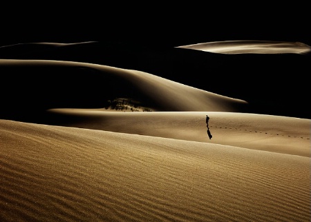 Hiker in Great Sand Dunes