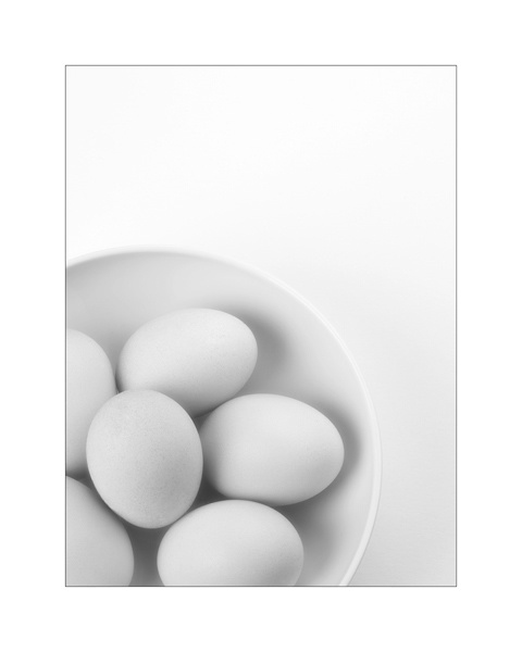 Eggs in a Bowl - Light on White