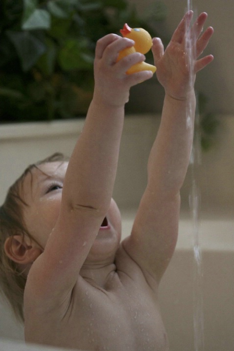 Sophia with her duck