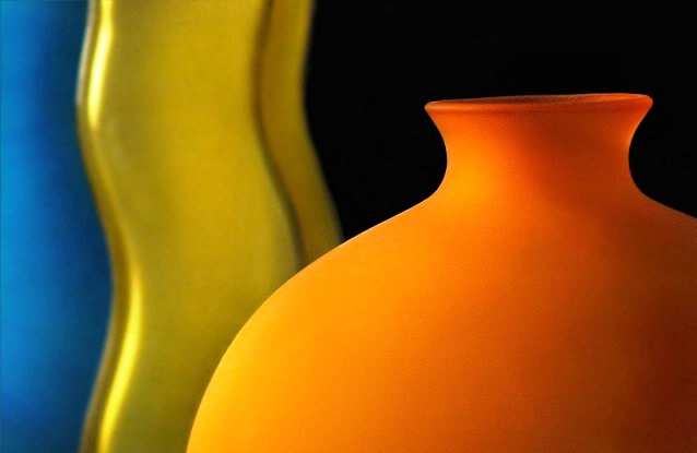 Three Bright Vases