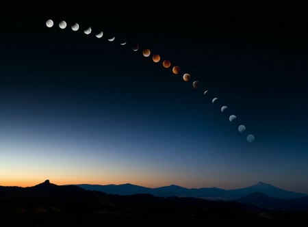 Lunar Eclipse Over Mt. Shasta