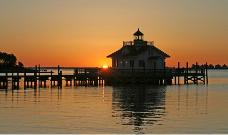 Sunrise at Roanoke River Marshes Lighthouse