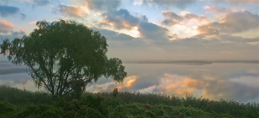 Dawn sky and reflection