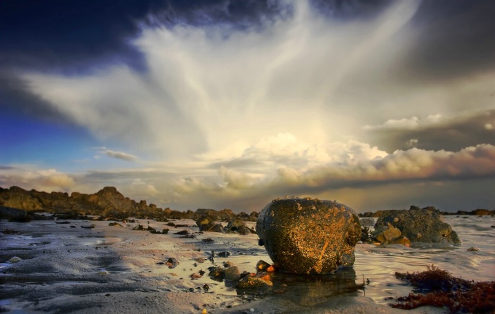 Clouds down by the shore