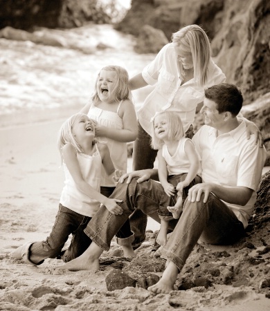 having family fun together at the beach