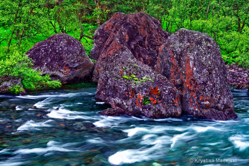 Rocks in the water - rocks and water