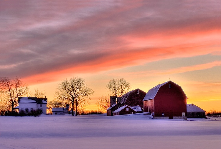 Dawn's Light on Fresh Snow