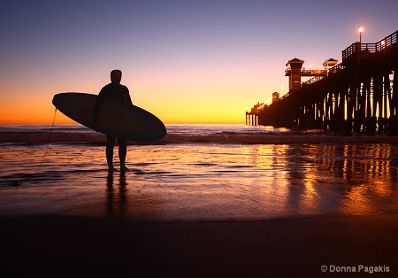 Surfer's Silhouette at Sunset 