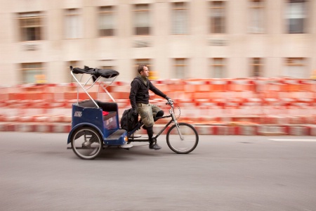 Pedicab In Motion