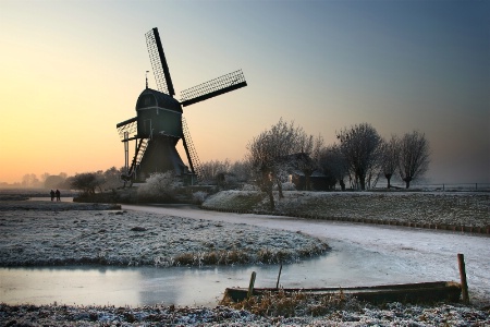 Winter Sunset below the Mill