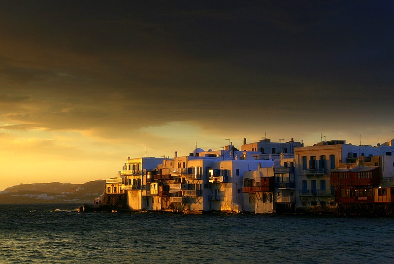 Sunset down in Mykonos.