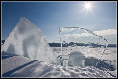 Ice hummocks on the Baikal Lake