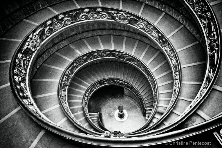Spiral staircase inside Vatican Museum in Rome