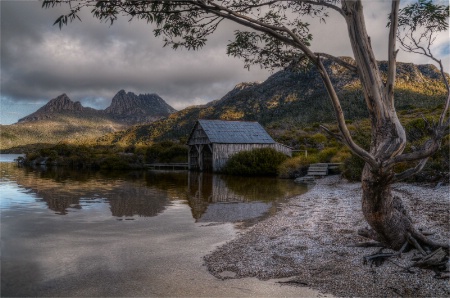 The Boatshed on Dove Lake.