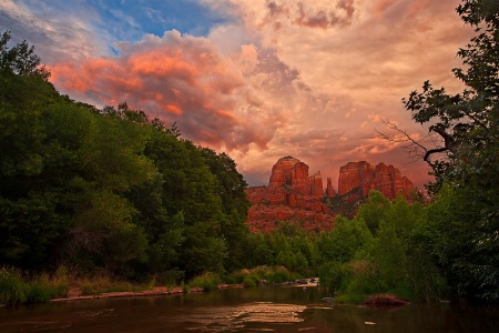 Monsoon Sunset Over Cathedral Rock
