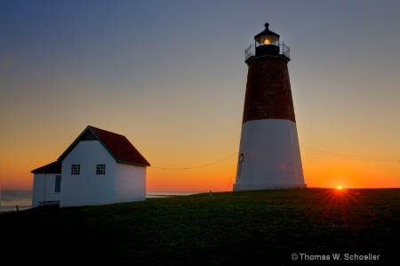 "Sunset at Point Judith Light"