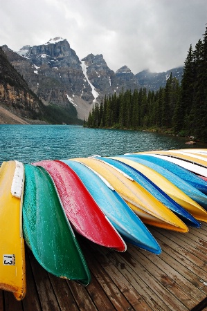 Boats for Moraine Lake