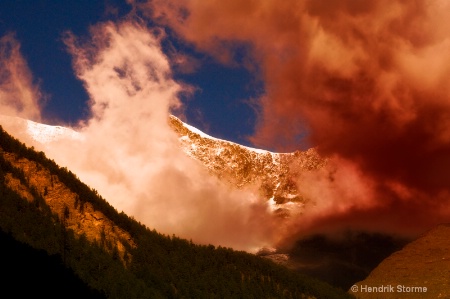 Mountain top sunset