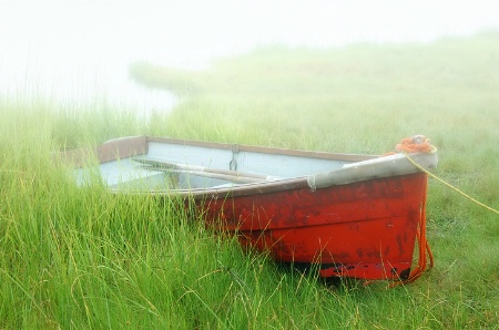 Rowboat in the Fog