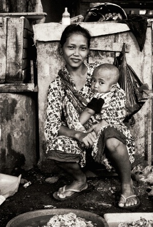 The fish seller with her-boy