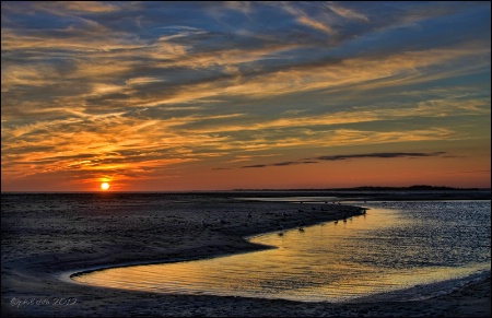 Winter Sunset at Bogue Inlet