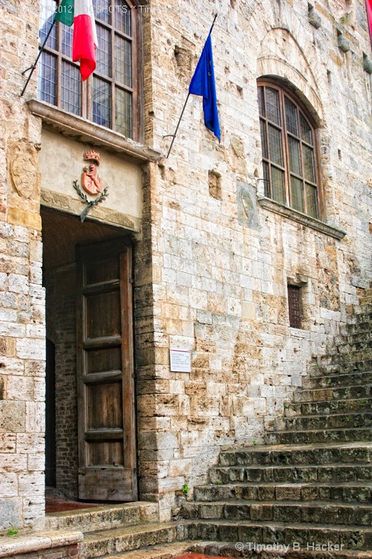 Flags and stairs