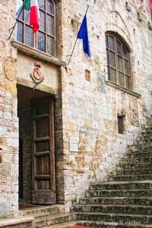 Flags and stairs