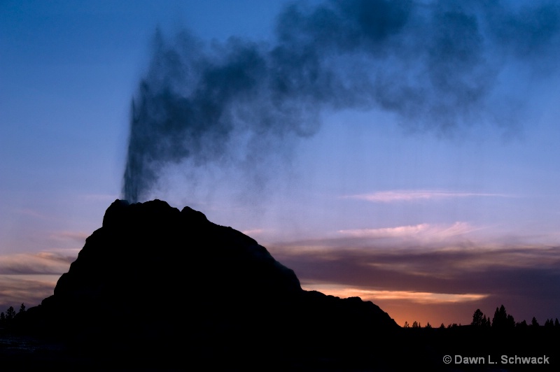 Geyser at Sunset