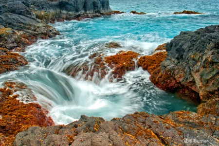 Waves Flowing Over Lava Rock -Lumahai Beach, Kauai