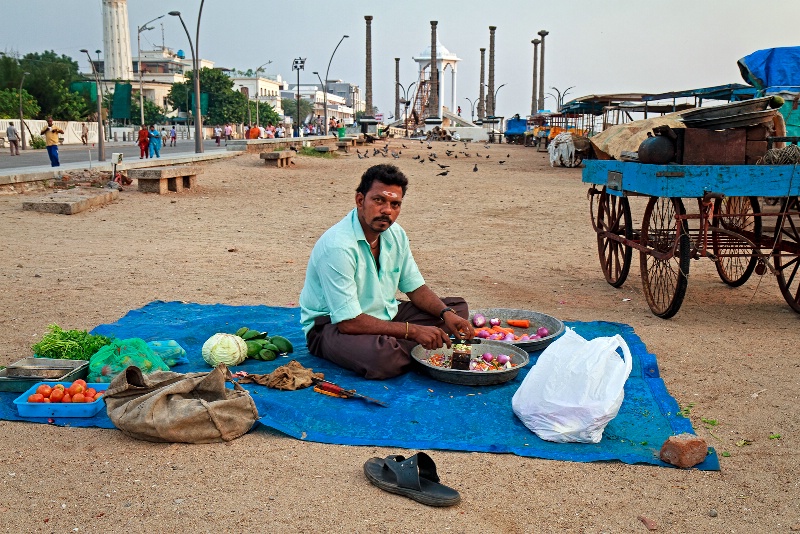 An Indian Food Vendor's Early Prep